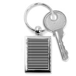 Horizontal Stripes Black Key Chains (Rectangle)  Front