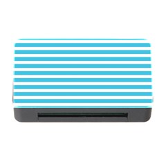 Horizontal Stripes Blue Memory Card Reader With Cf by Mariart