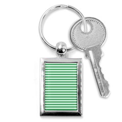 Horizontal Stripes Green Key Chains (rectangle)  by Mariart