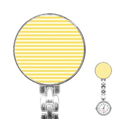 Horizontal Stripes Yellow Stainless Steel Nurses Watch by Mariart