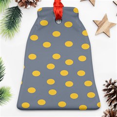 Limpet Polka Dot Yellow Grey Bell Ornament (two Sides) by Mariart