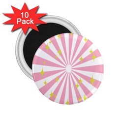 Hurak Pink Star Yellow Hole Sunlight Light 2 25  Magnets (10 Pack)  by Mariart
