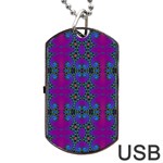 Purple Seamless Pattern Digital Computer Graphic Fractal Wallpaper Dog Tag USB Flash (Two Sides) Back