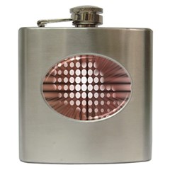 Technical Background With Circles And A Burst Of Color Hip Flask (6 Oz) by Simbadda