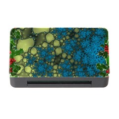 Holly Frame With Stone Fractal Background Memory Card Reader With Cf by Simbadda