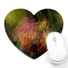 Abstract Brush Strokes In A Floral Pattern  Heart Mousepads by Simbadda