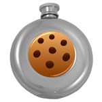 Cookie Chocolate Biscuit Brown Round Hip Flask (5 oz) Front