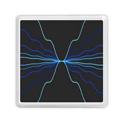 Sine Squared Line Blue Black Light Memory Card Reader (square)  by Mariart