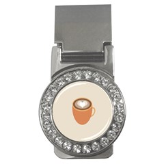 Artin Coffee Chocolate Brown Heart Love Money Clips (cz)  by Mariart