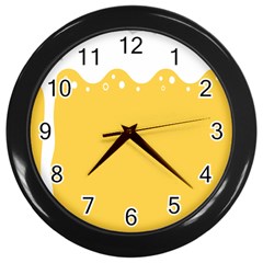 Beer Foam Yellow White Wall Clocks (black) by Mariart
