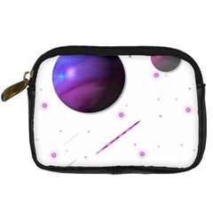 Space Transparent Purple Moon Star Digital Camera Cases by Mariart