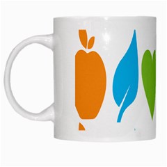 Fruit Apple Orange Green Blue White Mugs by Mariart
