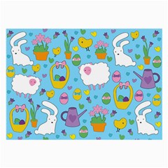 Cute Easter Pattern Large Glasses Cloth (2-side) by Valentinaart