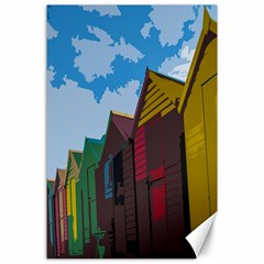 Brightly Colored Dressing Huts Canvas 24  X 36  by Nexatart