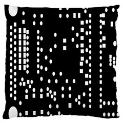 Circle Plaid Black White Large Cushion Case (one Side) by Mariart
