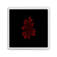 Dendron Diffusion Aggregation Flower Floral Leaf Red Black Memory Card Reader (square)  by Mariart