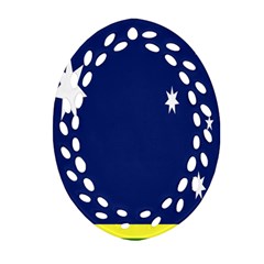 Flag Star Blue Green Yellow Ornament (oval Filigree) by Mariart
