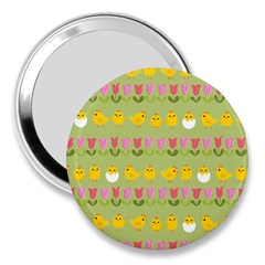 Easter - Chick And Tulips 3  Handbag Mirrors by Valentinaart