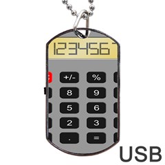 Calculator Dog Tag Usb Flash (two Sides) by Mariart