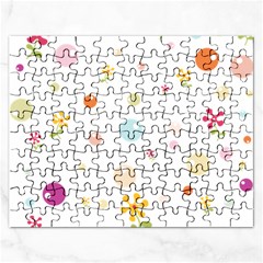 Flower Floral Star Balloon Bubble Rectangular Jigsaw Puzzl by Mariart