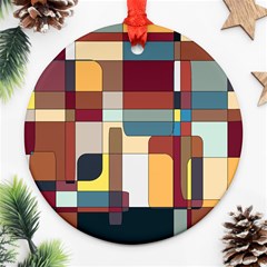Patchwork Ornament (round) by digitaldivadesigns
