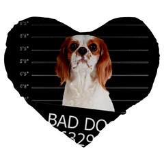Bad Dog Large 19  Premium Heart Shape Cushions by Valentinaart