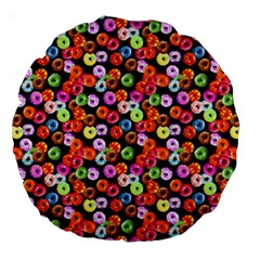 Colorful Yummy Donuts Pattern Large 18  Premium Round Cushions by EDDArt