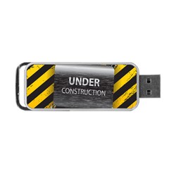 Under Construction Sign Iron Line Black Yellow Cross Portable Usb Flash (two Sides) by Mariart