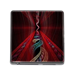 Artistic Blue Gold Red Memory Card Reader (square) by Mariart