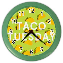Bread Taco Tuesday Color Wall Clocks by Mariart
