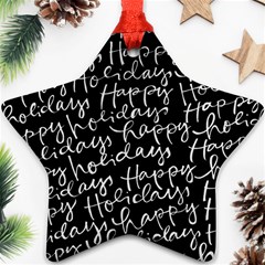 Happy Holidays Star Ornament (two Sides) by Mariart