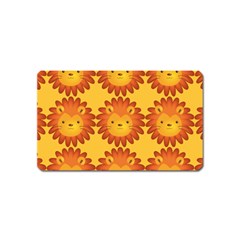 Cute Lion Face Orange Yellow Animals Magnet (name Card) by Mariart