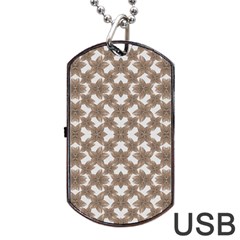 Stylized Leaves Floral Collage Dog Tag Usb Flash (one Side) by dflcprints