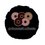 Five donuts in one minute  Standard 15  Premium Round Cushions Front