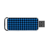 Lumberjack Fabric Pattern Blue Black Portable USB Flash (Two Sides) Back