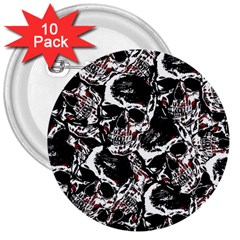 Skull Pattern 3  Buttons (10 Pack)  by ValentinaDesign