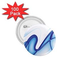 Glittering Abstract Lines Blue Wave Chefron 1 75  Buttons (100 Pack)  by Mariart