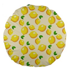 Lemons Pattern Large 18  Premium Round Cushions by Nexatart