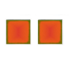 Scarlet Pimpernel Writing Orange Green Cufflinks (square) by Mariart