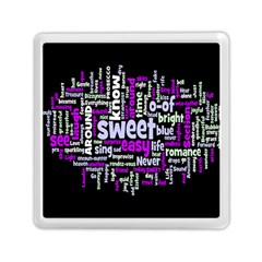 Writing Color Rainbow Sweer Love Memory Card Reader (square)  by Mariart