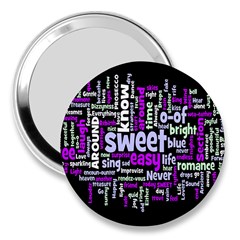 Writing Color Rainbow Sweer Love 3  Handbag Mirrors by Mariart