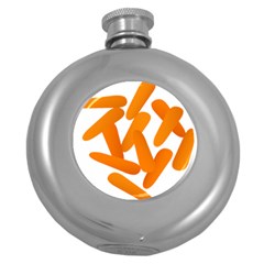 Carrot Vegetables Orange Round Hip Flask (5 Oz) by Mariart