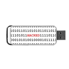 Binary Black Cyber Data Digits Portable Usb Flash (one Side) by Nexatart