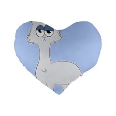 Grumpy Persian Cat Llama Standard 16  Premium Heart Shape Cushions by Catifornia