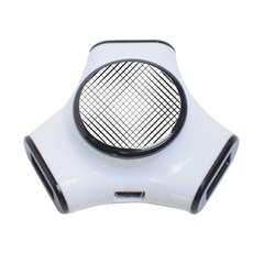 Simple Pattern Waves Plaid Black White 3-port Usb Hub by Mariart