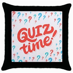 Question Mark Quiz Time Throw Pillow Case (black) by Mariart