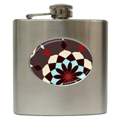 Red And Black Flower Pattern Hip Flask (6 Oz) by digitaldivadesigns