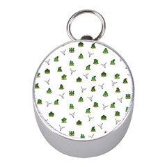 Cactus Pattern Mini Silver Compasses by Valentinaart