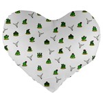 Cactus pattern Large 19  Premium Flano Heart Shape Cushions Front