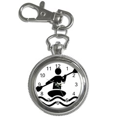 Cropped Kayak Graphic Race Paddle Black Water Sea Wave Beach Key Chain Watches by Mariart